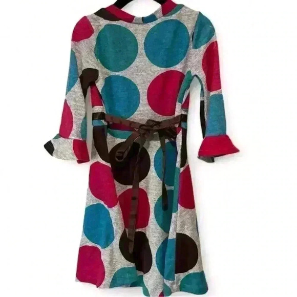 Rare Too Girl's Size 5 Multicolor Polka Dot Knee Length Party Dress - Picture 3 of 7